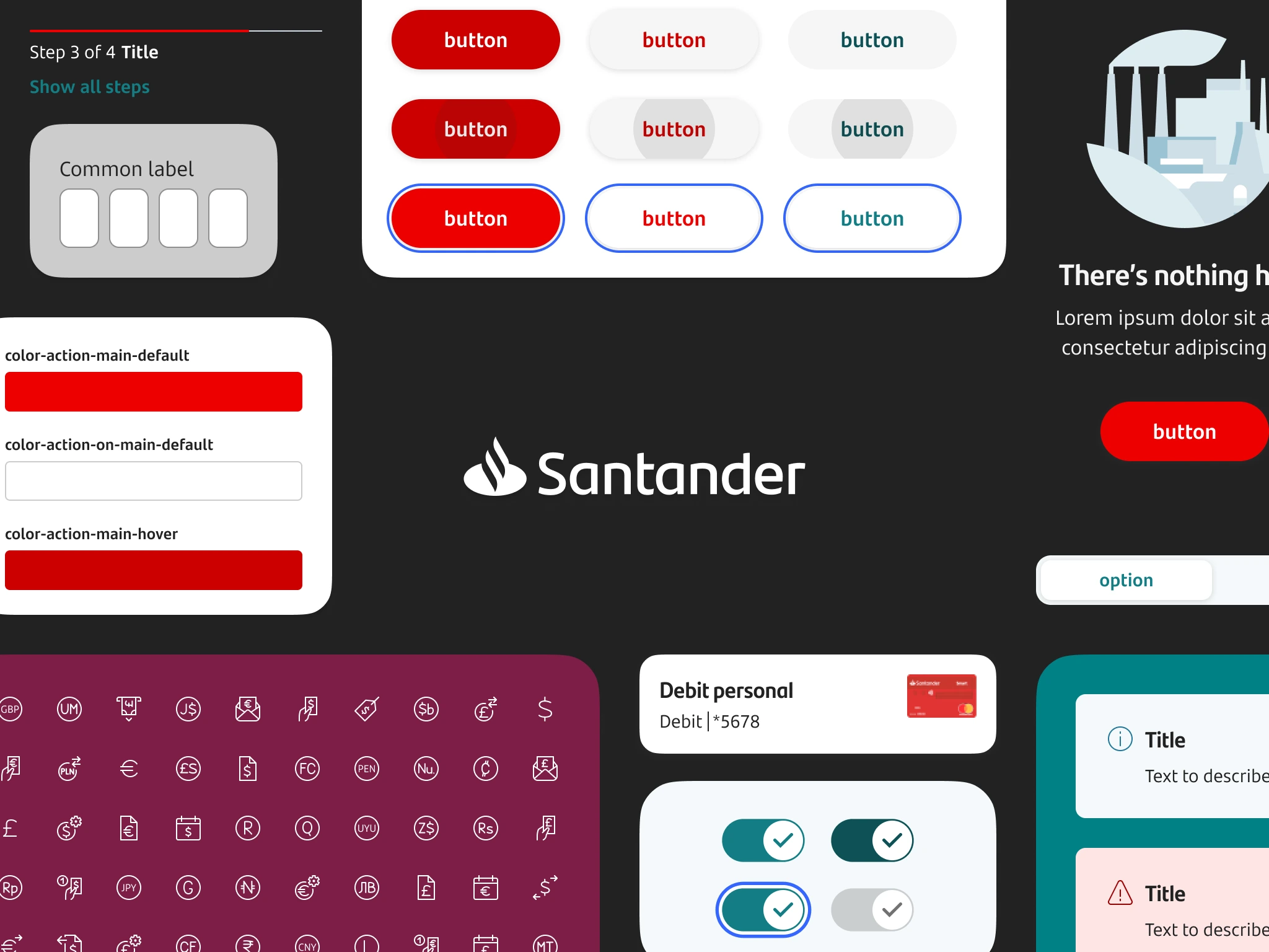 Apresentation of several components built for Santander's Design System