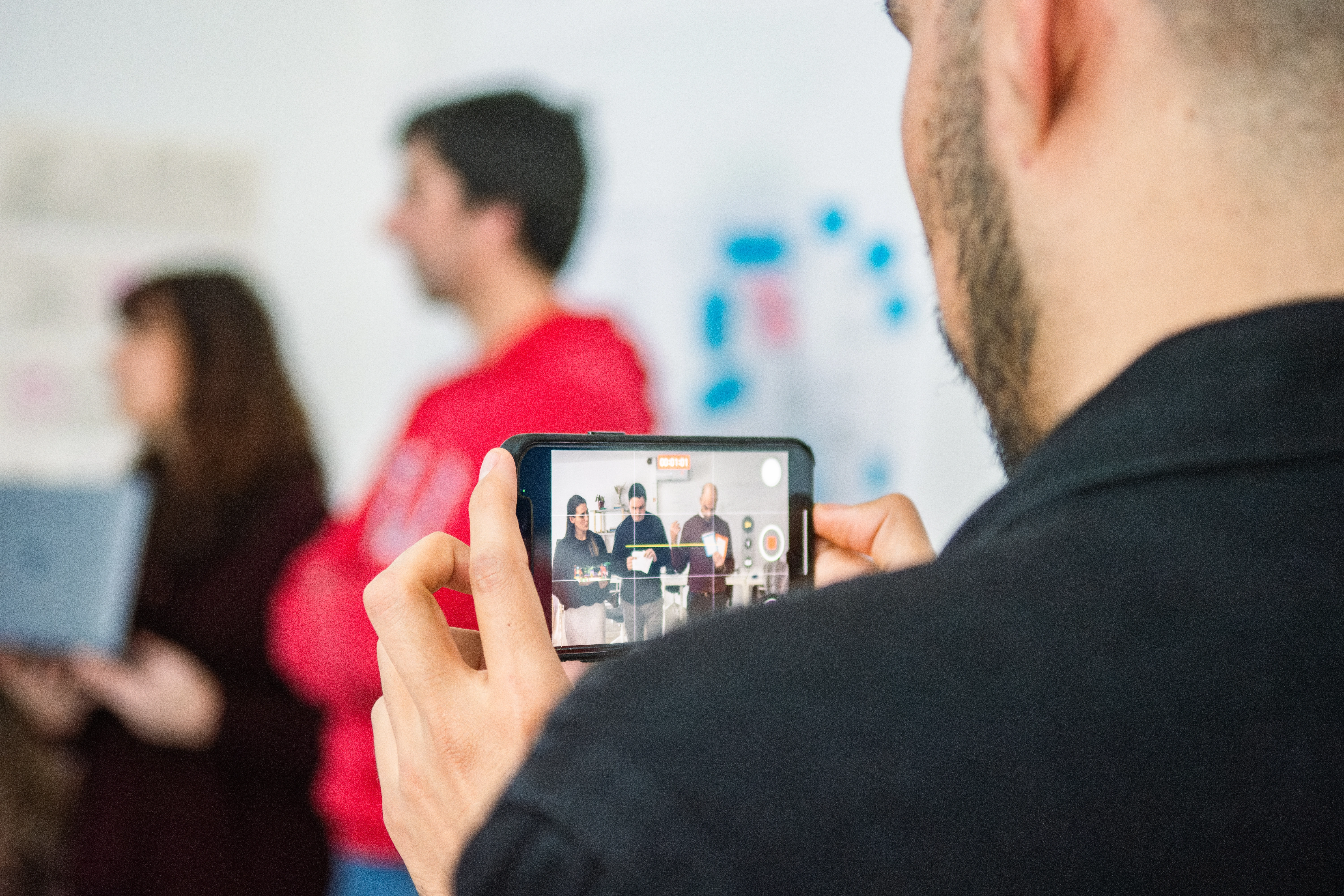 André filming the outcome of prototypes for one of Via Verde's team