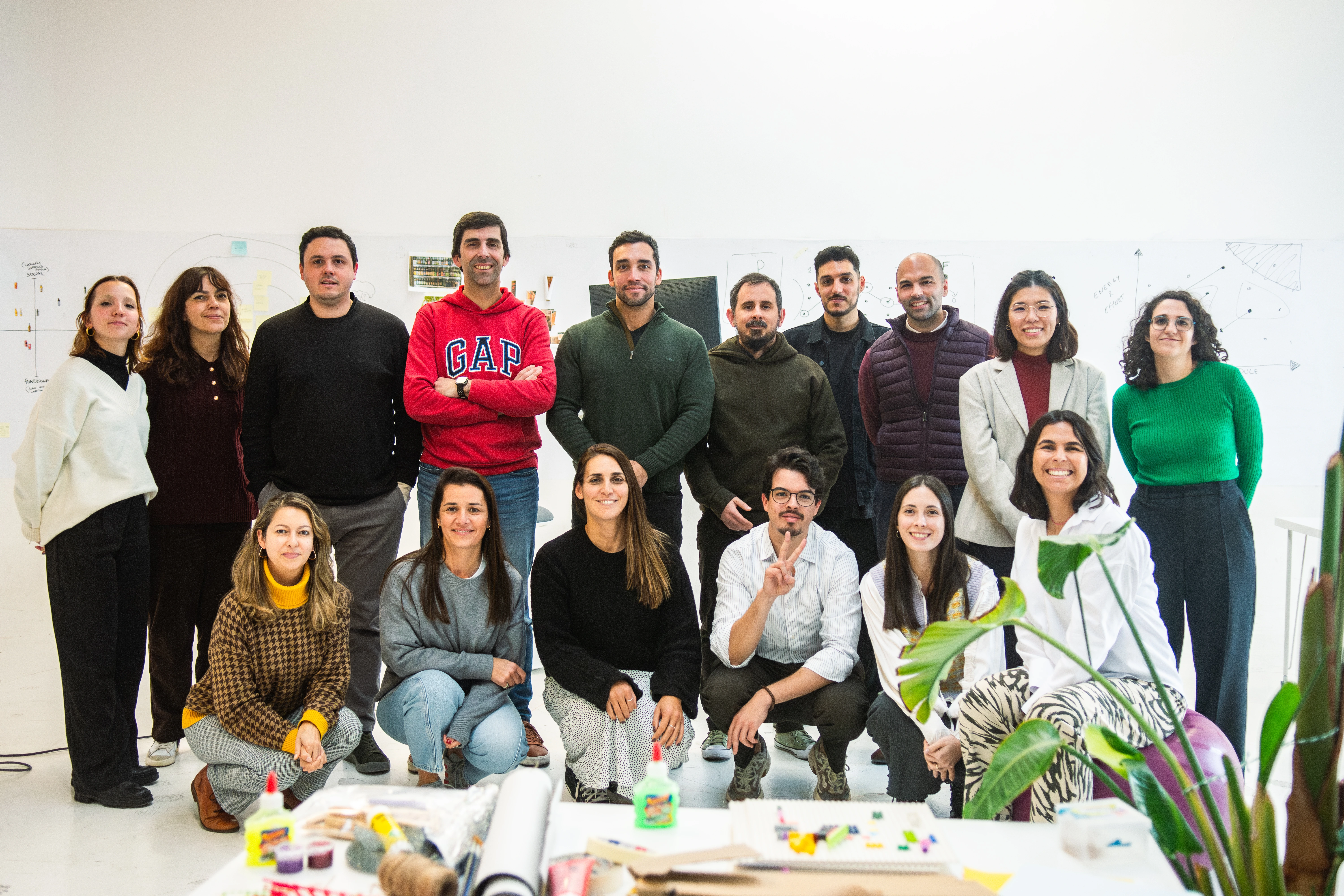 The full project team, Via Verde, With Company, and André Sequeira, at the end of two days of workshops in Lisbon.